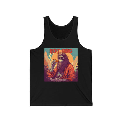 Bigfoot Eating Hot Dog Tank Top