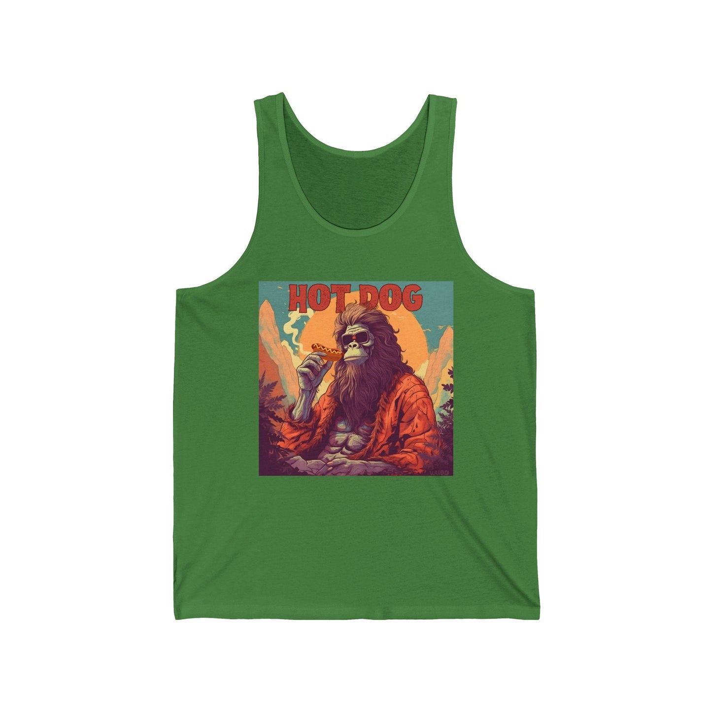 Bigfoot Eating Hot Dog Tank Top