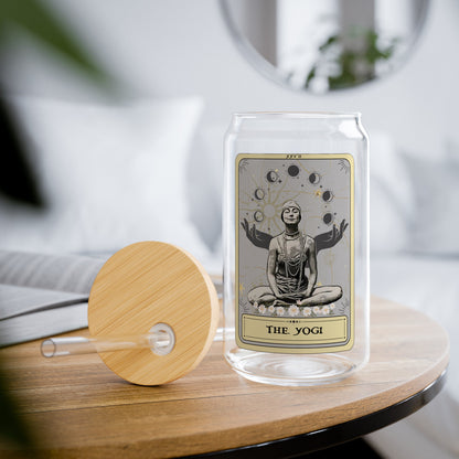 The Yogi Tarot Card Tumbler, Yoga Sipper Glass 16oz