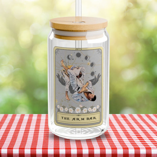 The Arm Bar Tarot Card Tumbler, Jiu Jitsu Sipper Glass 16oz