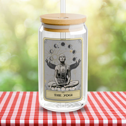 The Yogi Tarot Card Tumbler, Yoga Sipper Glass 16oz