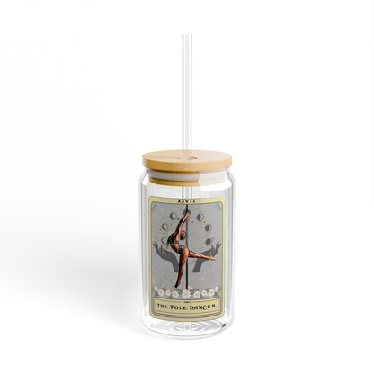 The Pole Dancer Tarot Card Glass Tumbler, Sipper Glass 16oz