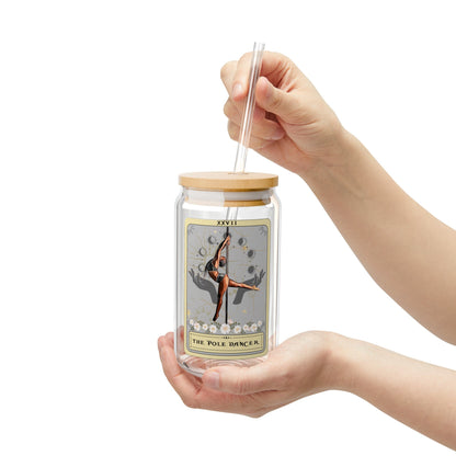 The Pole Dancer Tarot Card Glass Tumbler, Sipper Glass 16oz