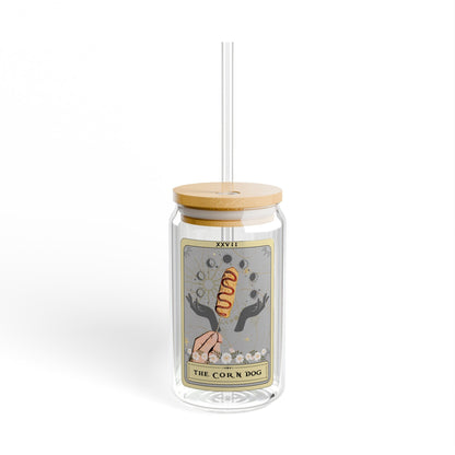 The Corn Dog Tarot Card Tumbler, Sipper Glass 16oz CornDog