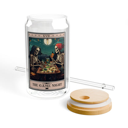 The Game Night Tarot Card Tumbler Sipper Glass 16oz