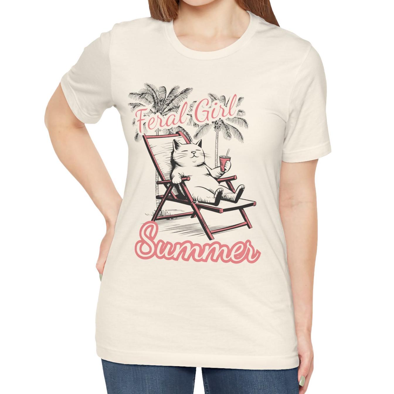 Feral Girl Summer Cat Shirt