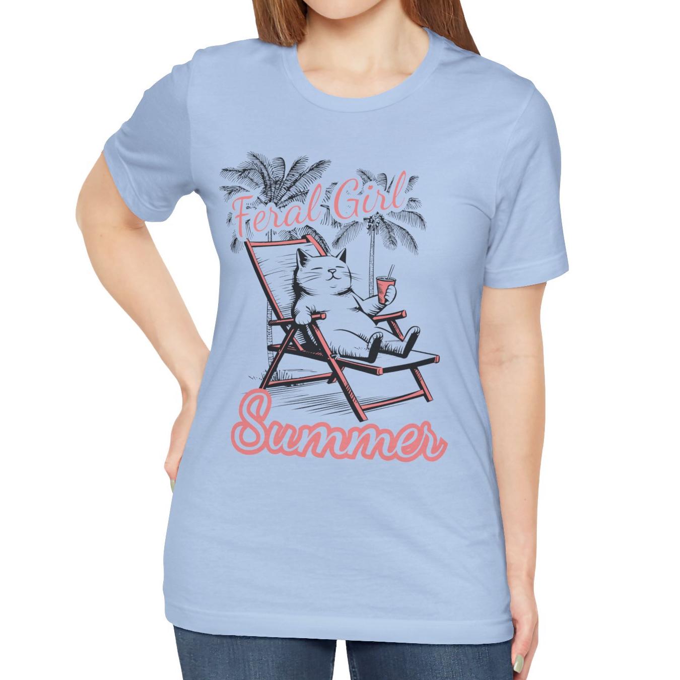 Feral Girl Summer Cat Shirt