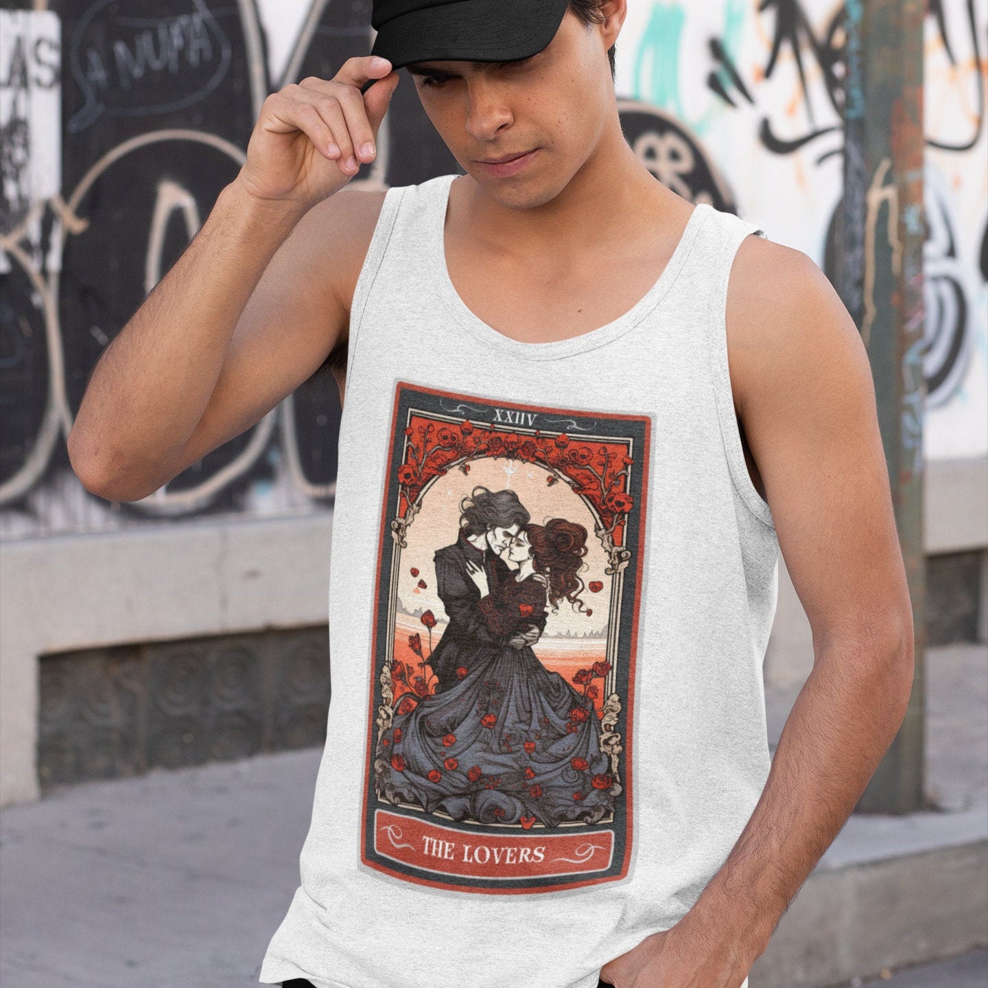 The Lovers Tarot Card Tank Top, Valentines Day