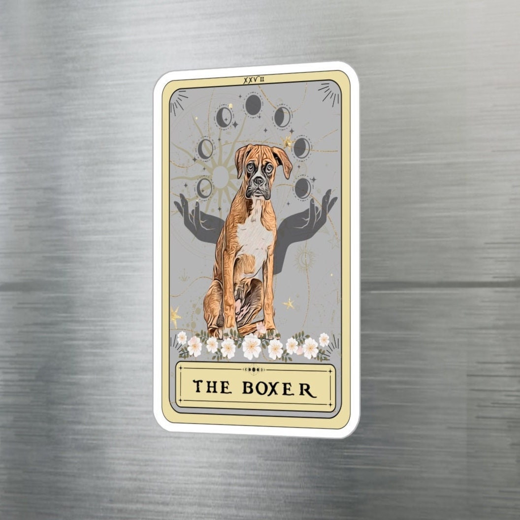 The Boxer Dog Tarot Card Sticker,  3" x 4"