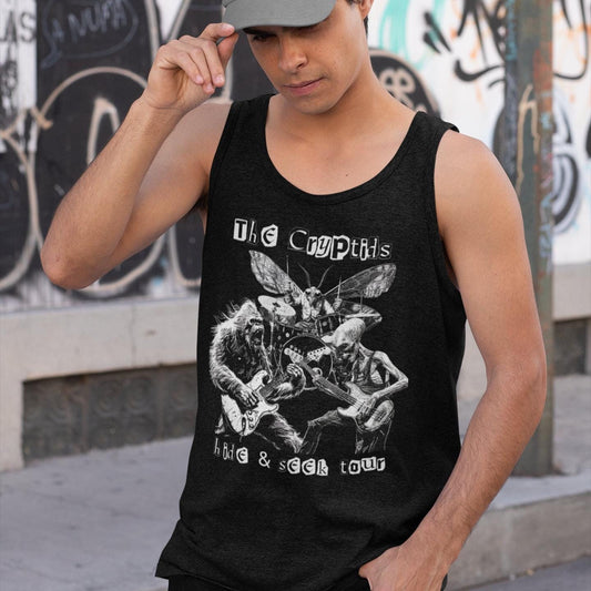 The Cryptids Hide And Seek Tour Tank Top, Cryptid Shirt, Bigfoot Shirt Alien Sasquatch Top Mothman Tee Cryptozoology UFO