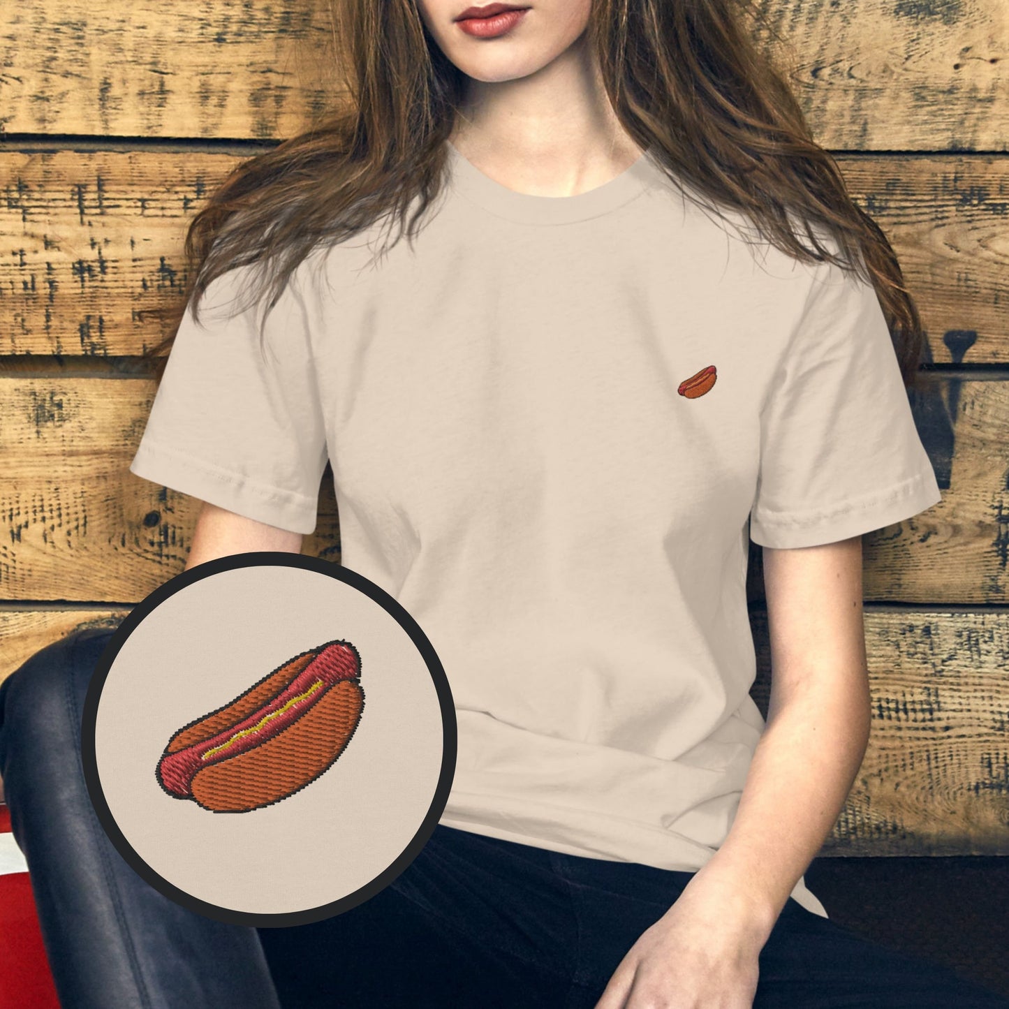 Hot Dog Embroidered Logo Shirt