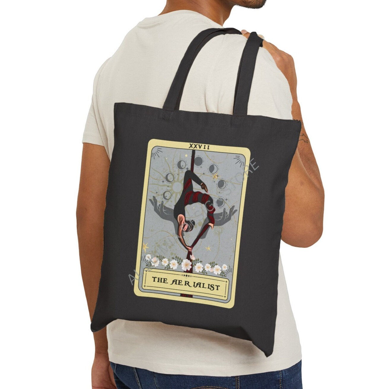 The Aerialist Tarot Card Tote Bag, 15" x 16"