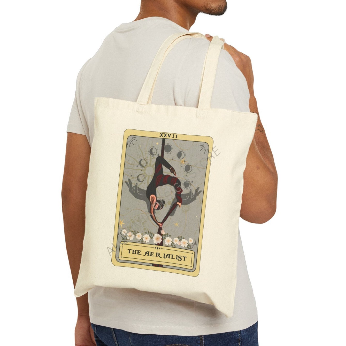 The Aerialist Tarot Card Tote Bag, 15" x 16"