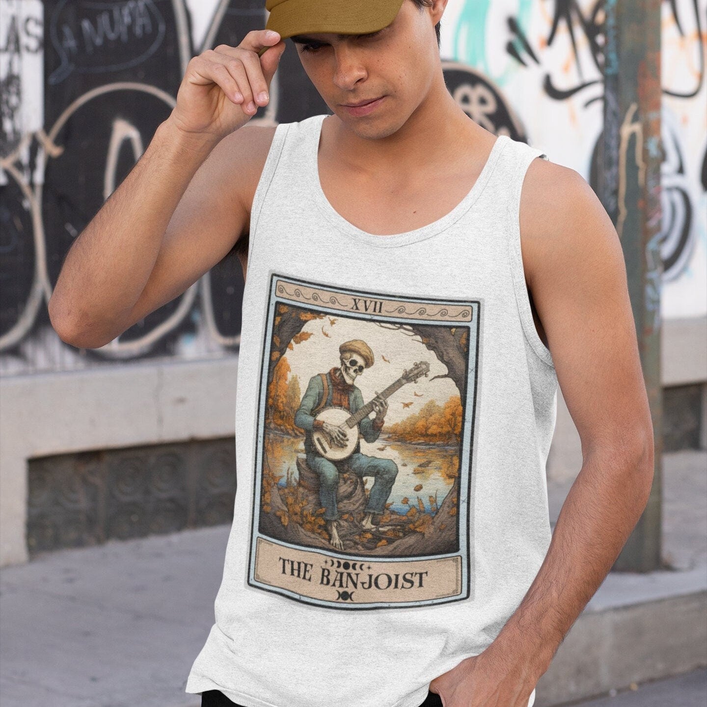 The Banjoist Tarot Card Tank Top, Banjo Player