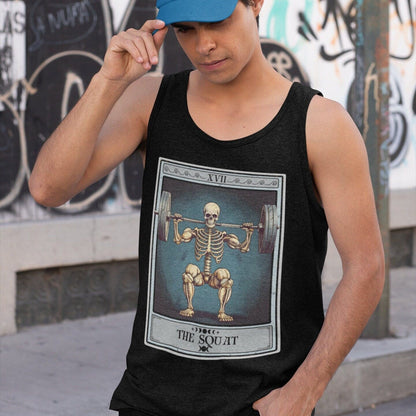 The Squat Tarot Card Tank Top, Gym Workout