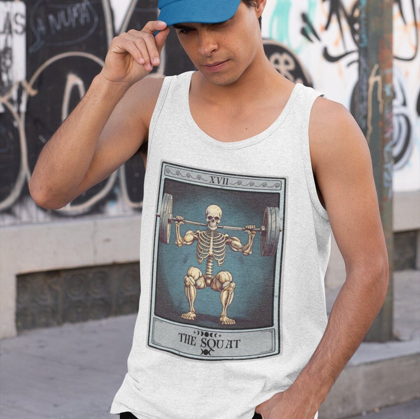 The Squat Tarot Card Tank Top, Gym Workout