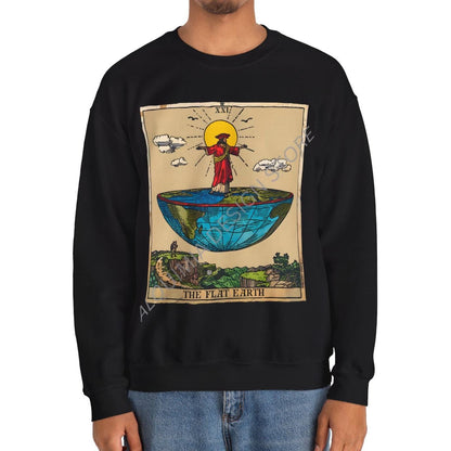 The Flat Earth Tarot Card Sweatshirt, Conspiracy Theories