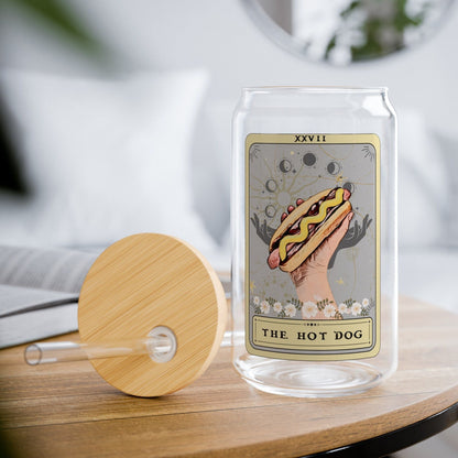 The Hot Dog Tarot Card Tumbler, Sipper Glass 16oz