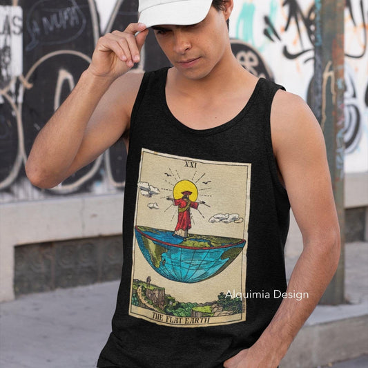 The Flat Earth Tarot Card Tank Top, Conspiracy Theory