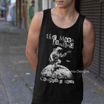 The Moon Landing Conspiracy Theory Tour Tank Top, Conspiracy Theories Flat Earth