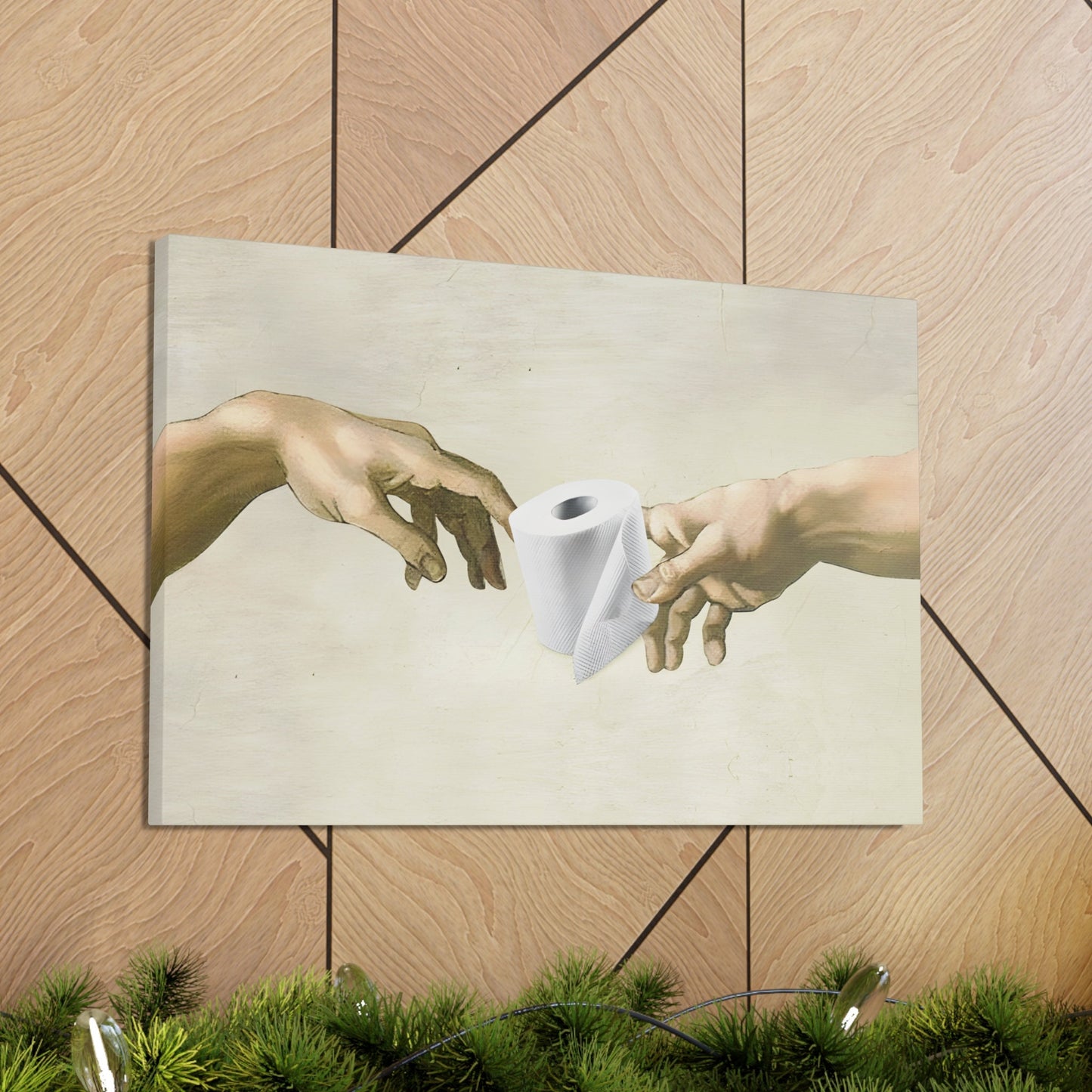 Creation of Adam Toilet Canvas Bathroom Wall Art