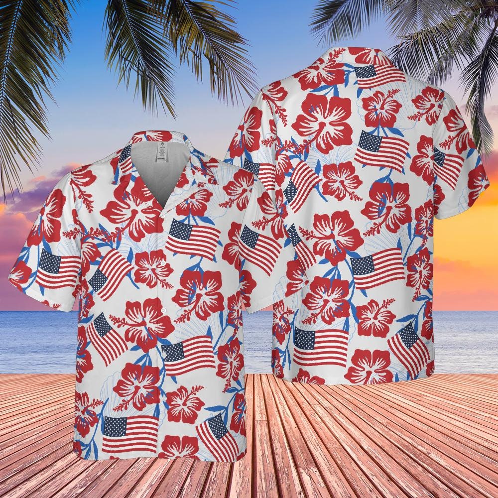 American Flag Hawaiian Shirt