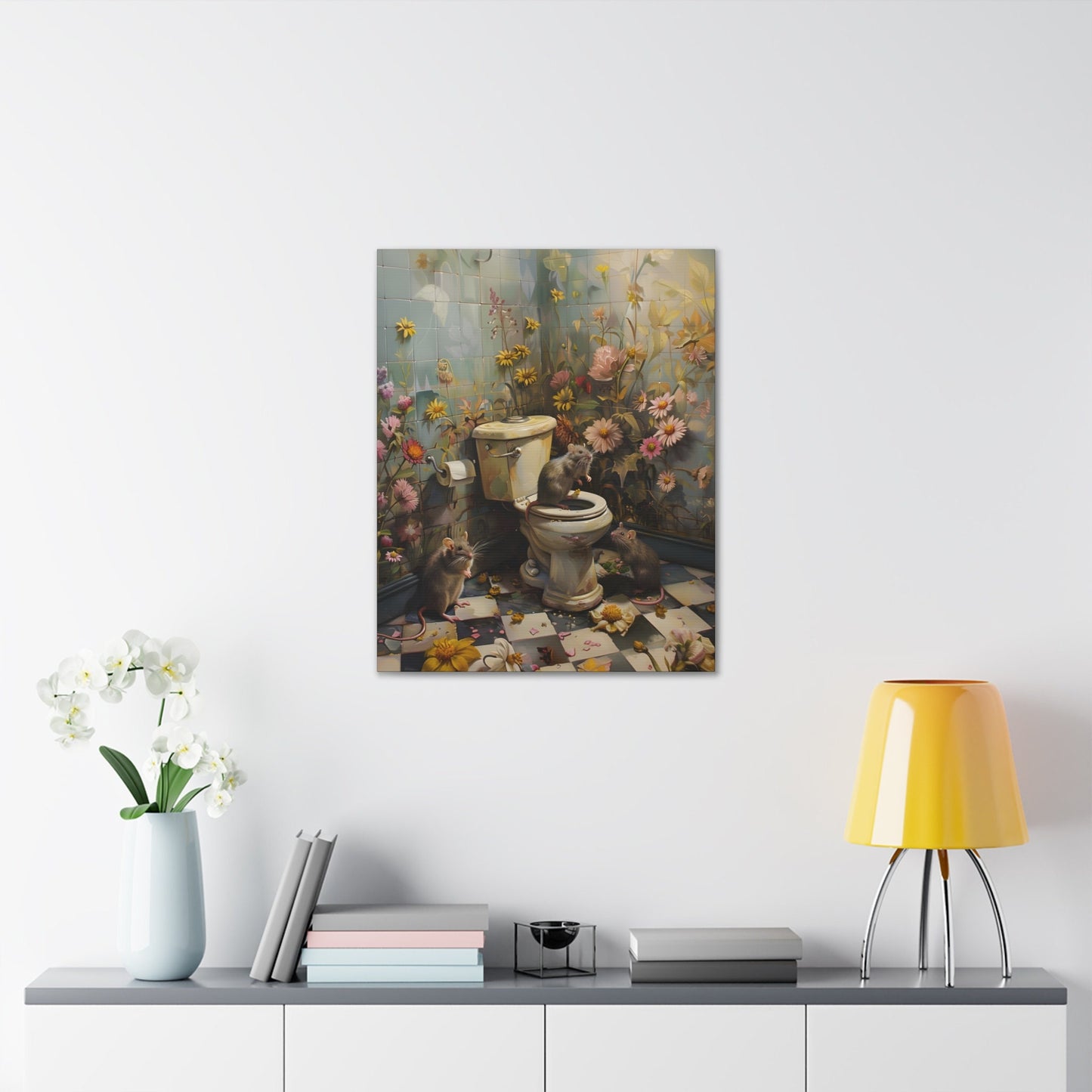 Rat Canvas Bathroom Wall Art