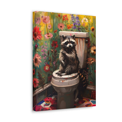 Raccoon Canvas Bathroom Wall Art