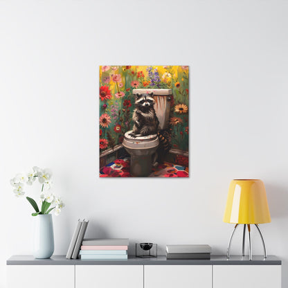 Raccoon Canvas Bathroom Wall Art