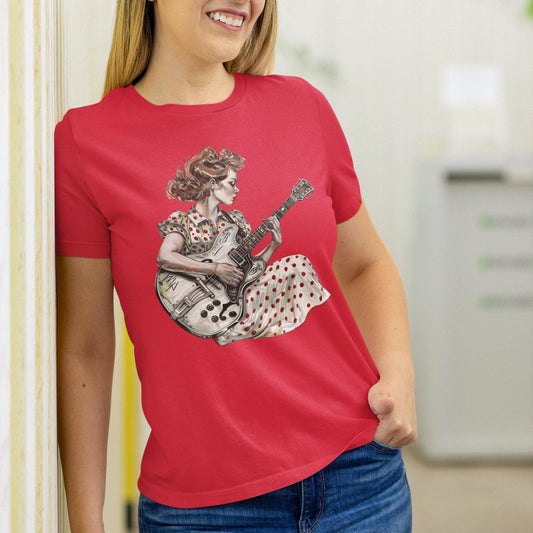 Girl Playing Guitar Rockabilly Shirt
