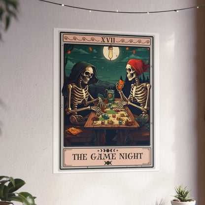 The Game Night Tarot Card Poster Print, Game Room Wall Art