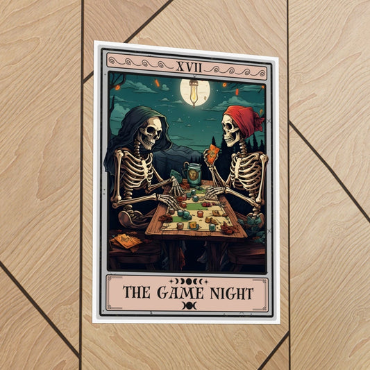 The Game Night Tarot Card Poster Print, Game Room Wall Art