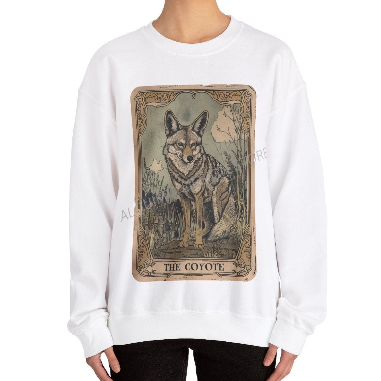 The Coyote Tarot Card Sweatshirt, Animal Lover