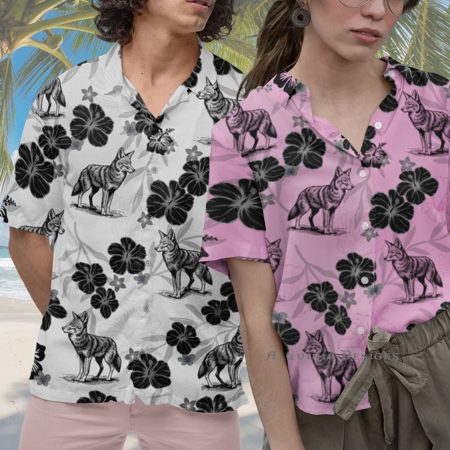 Coyote Button Down Hawaiian Shirt