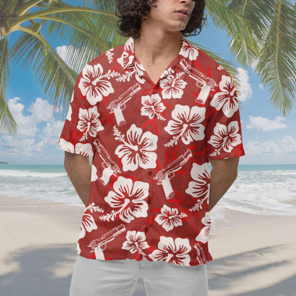 Gun Hawaiian Shirt Red