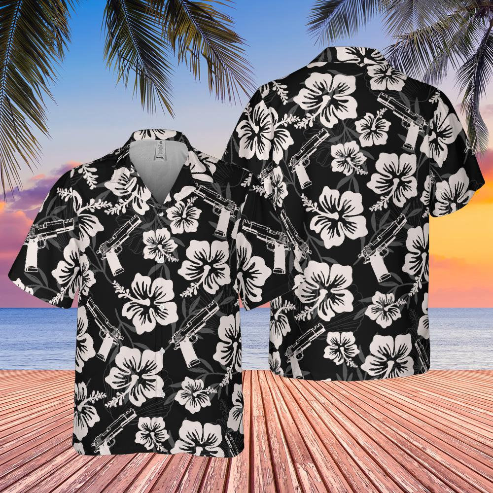 Gun Hawaiian Shirt Black