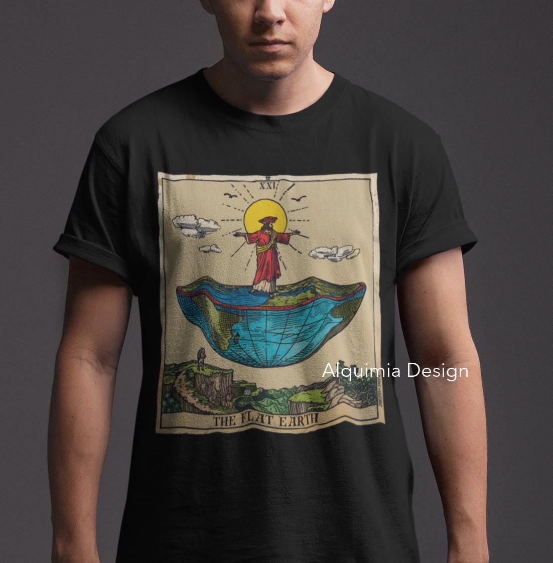 The Flat Earth Tarot Card Shirt, Conspiracy Theories