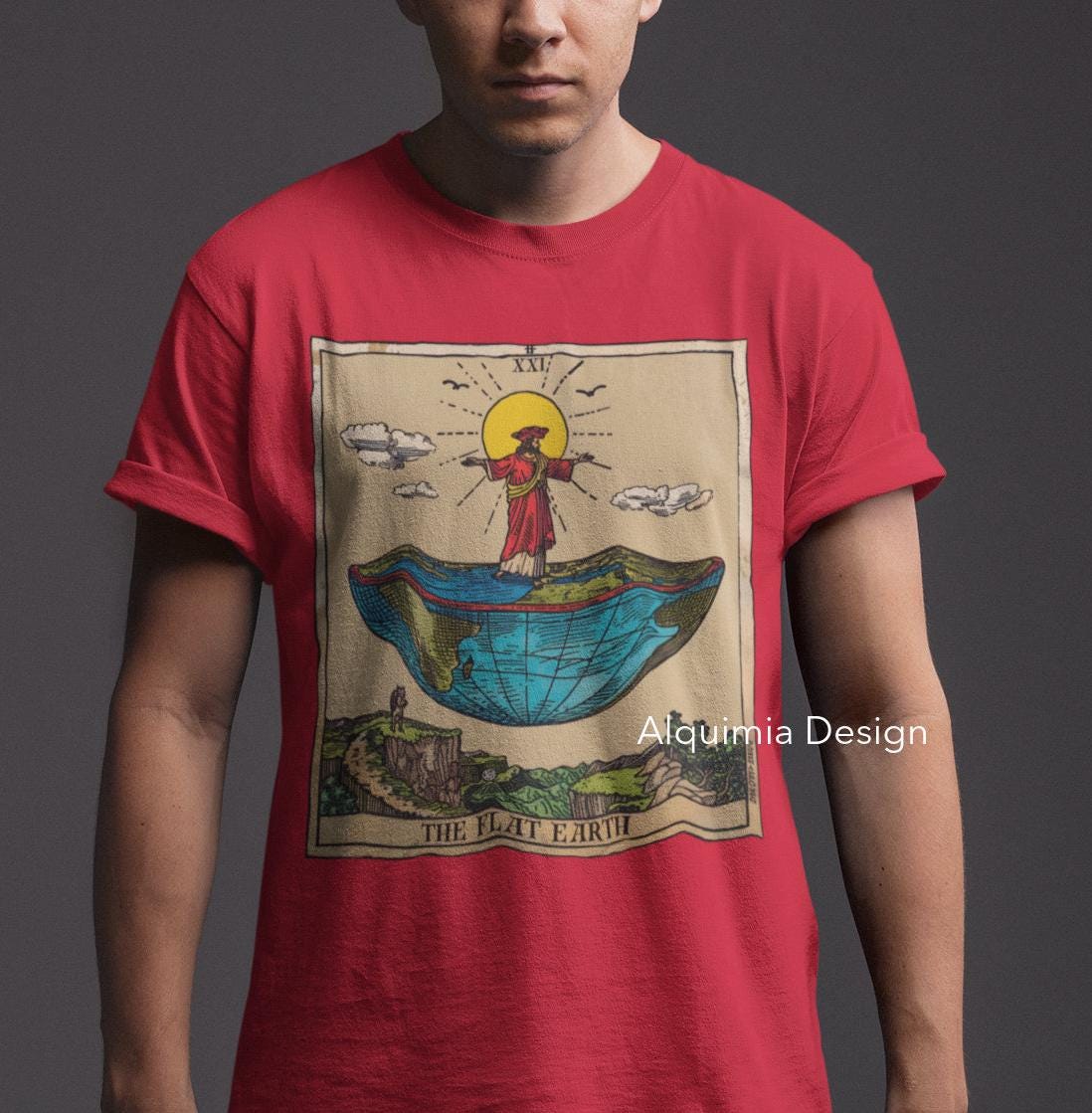 The Flat Earth Tarot Card Shirt, Conspiracy Theories