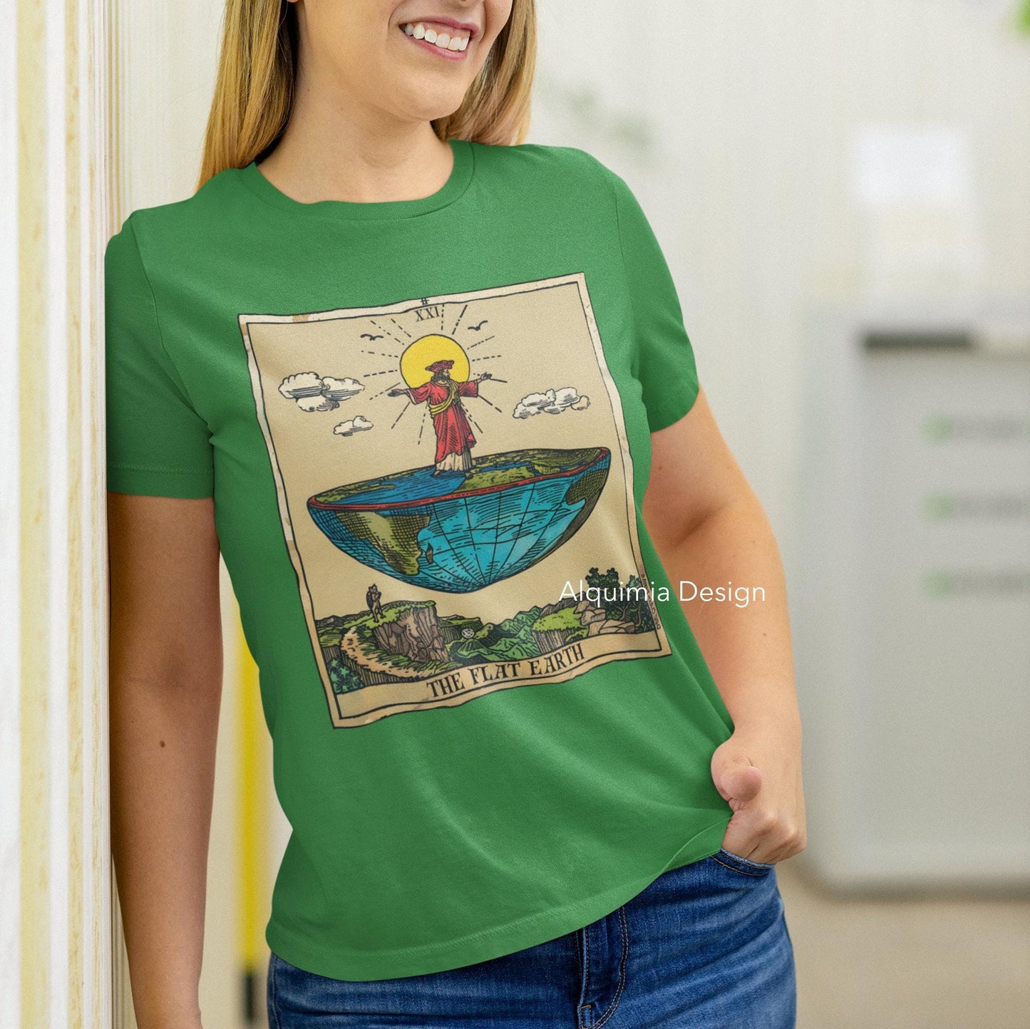 The Flat Earth Tarot Card Shirt, Conspiracy Theories