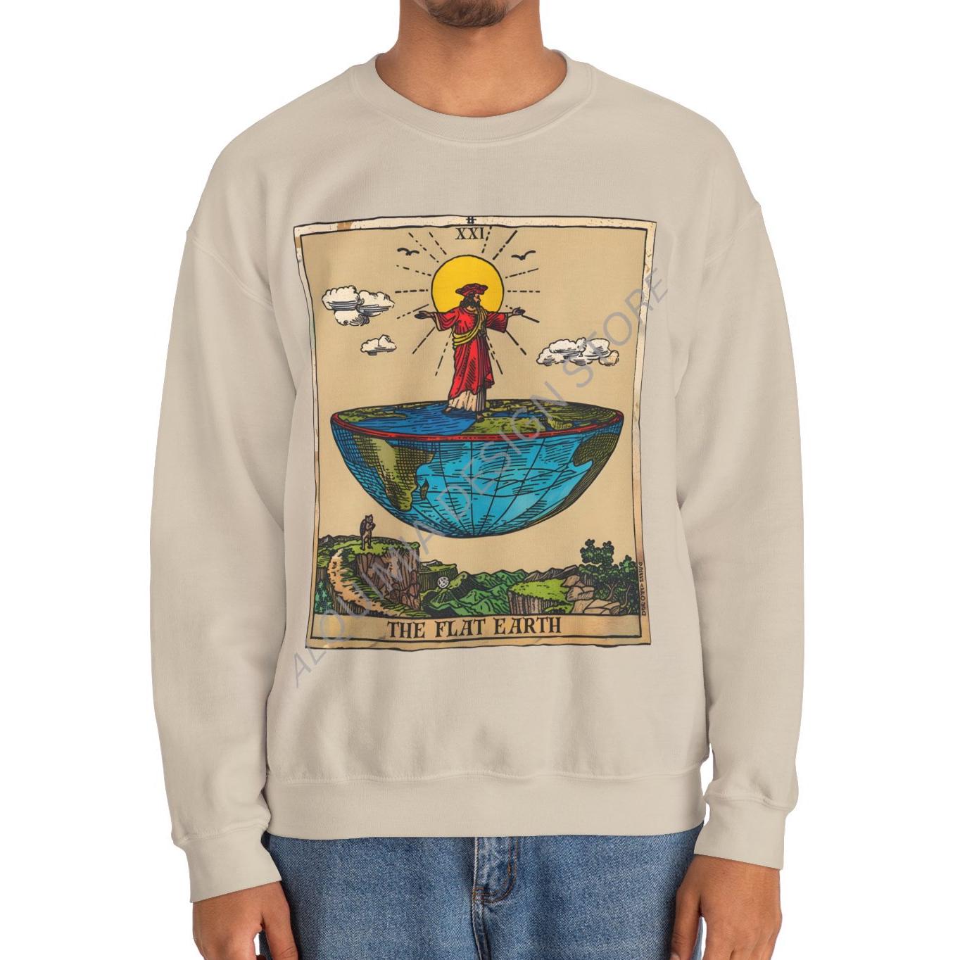 The Flat Earth Tarot Card Sweatshirt, Conspiracy Theories