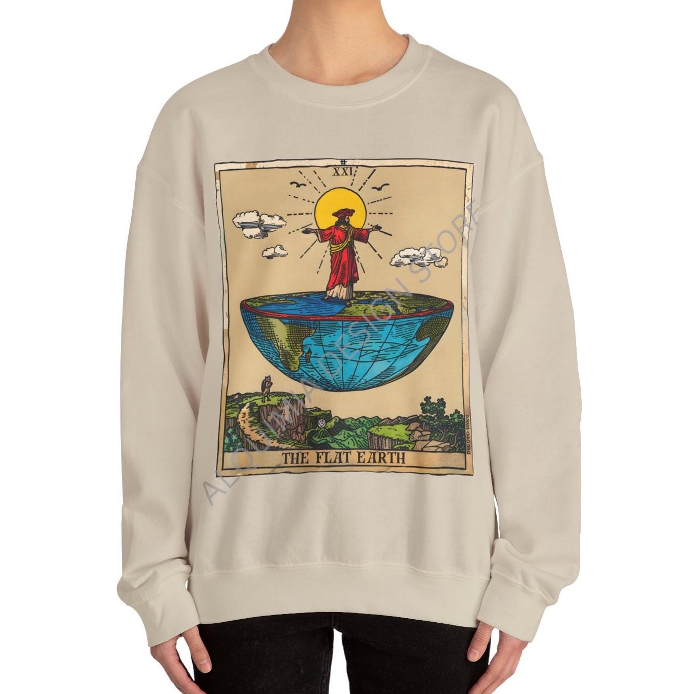 The Flat Earth Tarot Card Sweatshirt, Conspiracy Theories