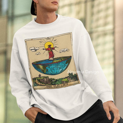 The Flat Earth Tarot Card Sweatshirt, Conspiracy Theories