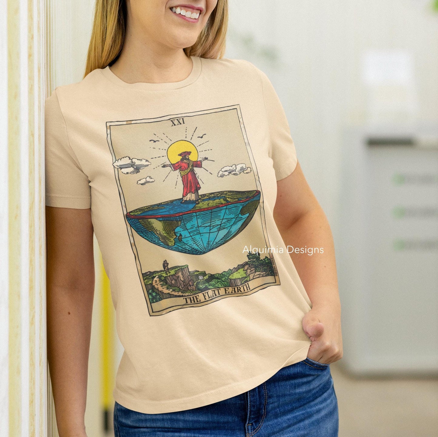 The Flat Earth Tarot Card Shirt, Conspiracy Theory