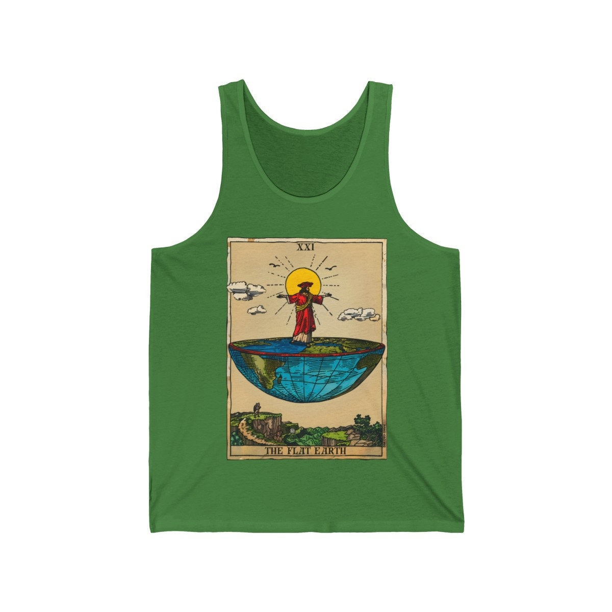 The Flat Earth Tarot Card Tank Top, Conspiracy Theory