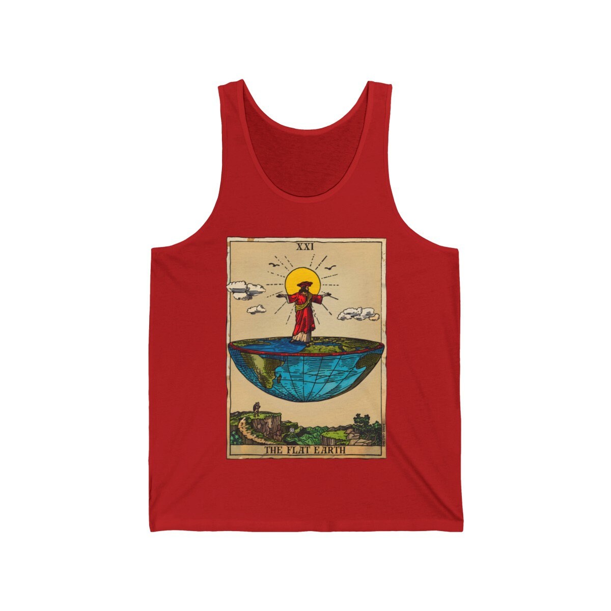 The Flat Earth Tarot Card Tank Top, Conspiracy Theory