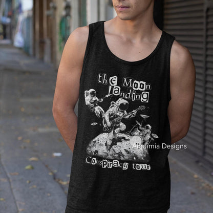 The Moon Landing Conspiracy Theory Tour Tank Top, Fake Moon Landing