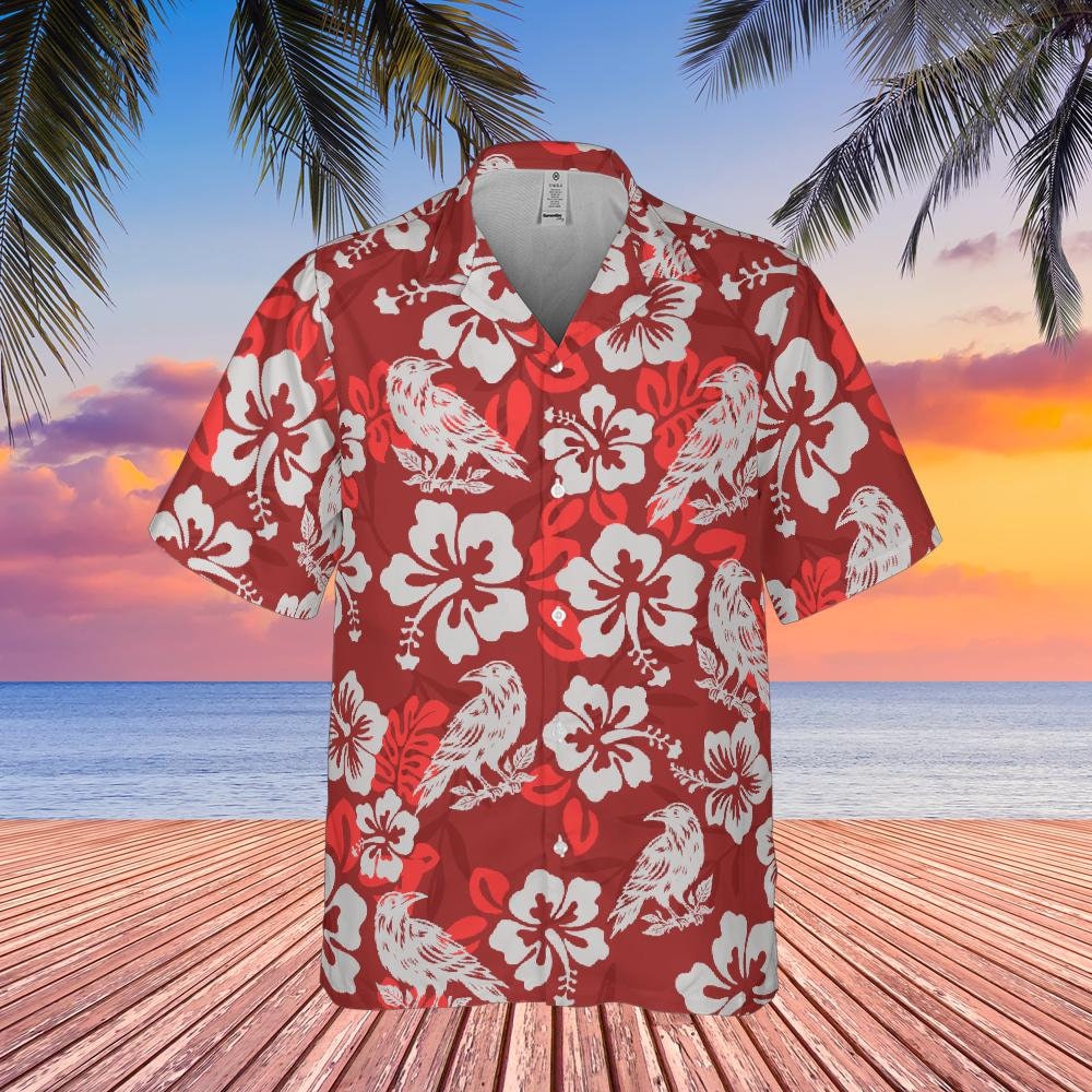 Raven Hawaiian Shirt, Crow Bird Lover