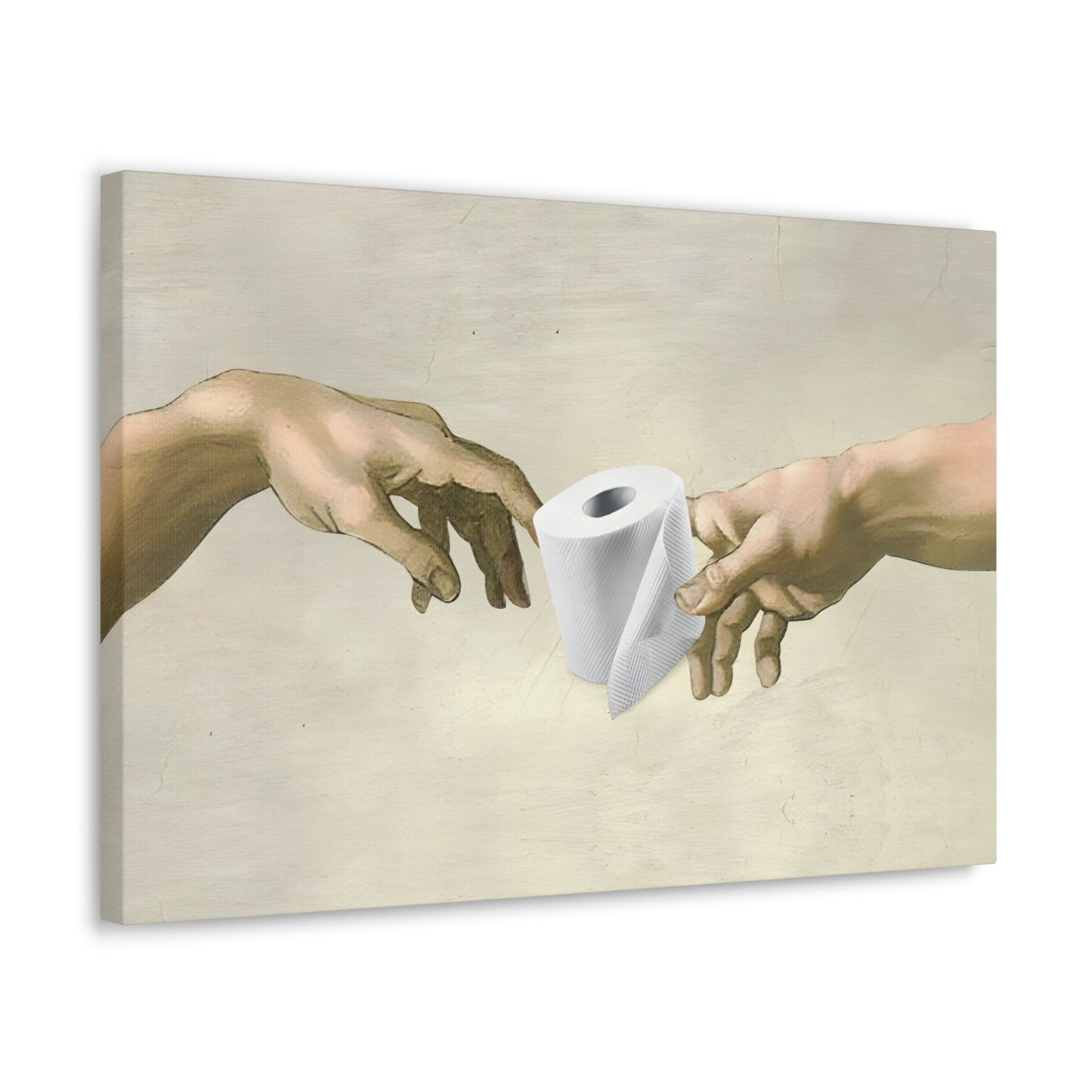 Creation of Adam Toilet Canvas Bathroom Wall Art