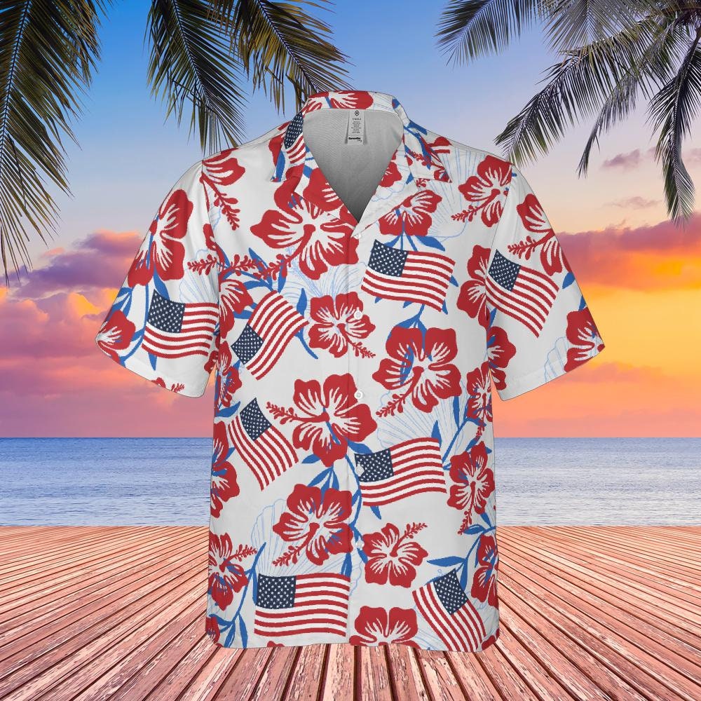 American Flag Hawaiian Shirt