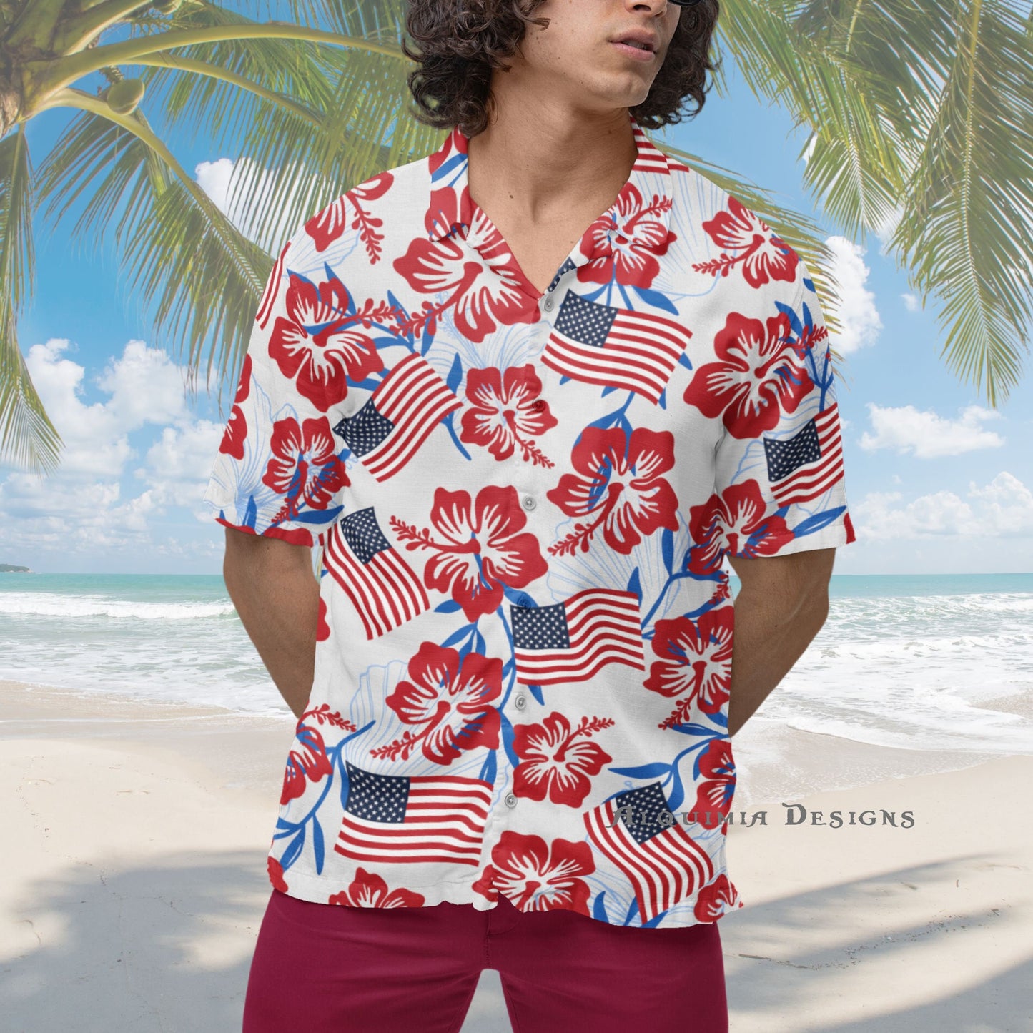 American Flag Hawaiian Shirt